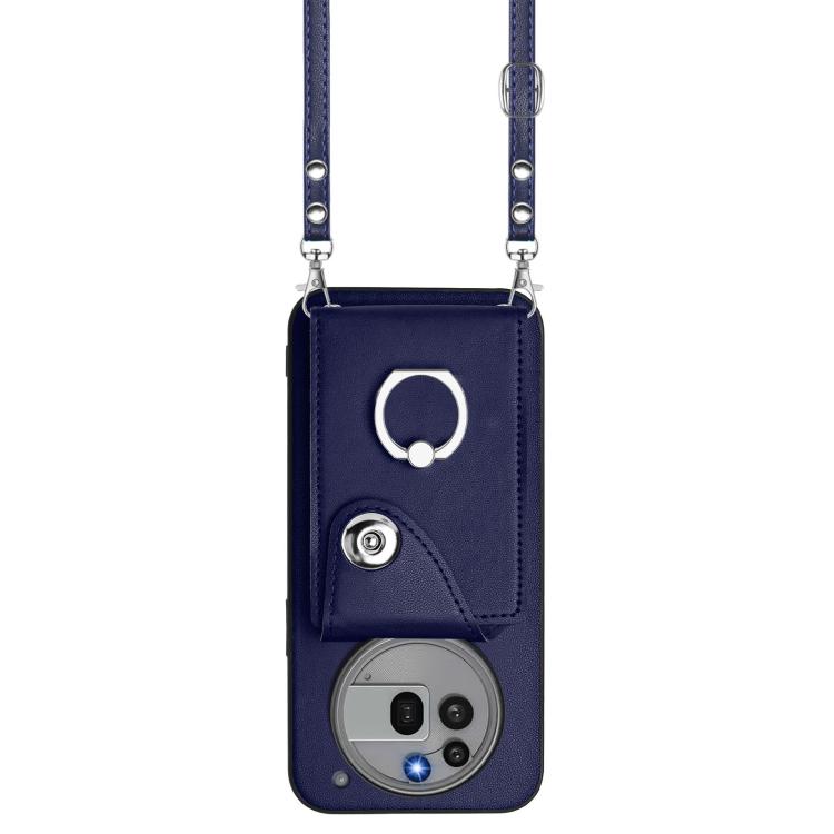 For Nothing Phone 3a Pro Organ Card Bag Ring Holder Phone Case with Long Lanyard