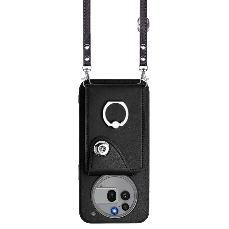 For Nothing Phone 3a Pro Organ Card Bag Ring Holder Phone Case with Long Lanyard