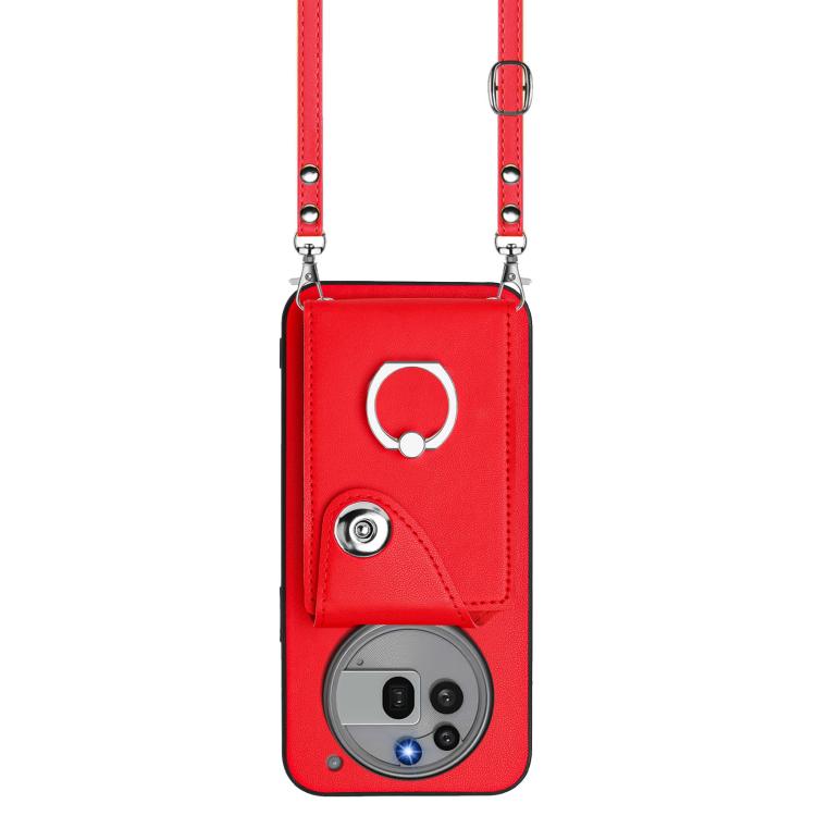 For Nothing Phone 3a Pro Organ Card Bag Ring Holder Phone Case with Long Lanyard