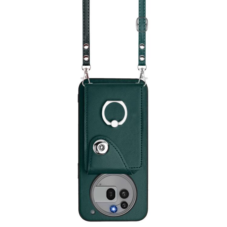 For Nothing Phone 3a Pro Organ Card Bag Ring Holder Phone Case with Long Lanyard
