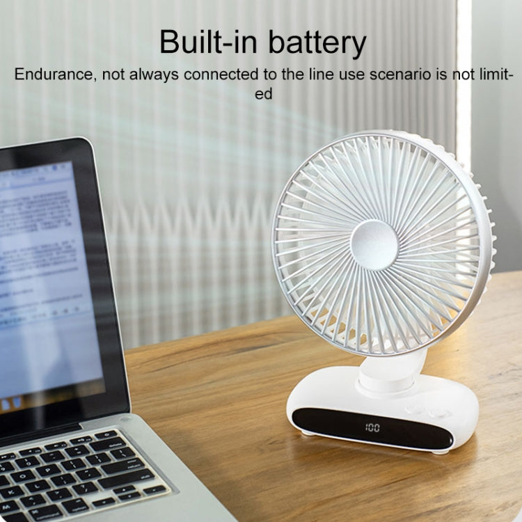 N702 Smart Digital Display Desktop Oscillating Fan - White