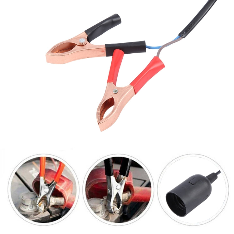 E14 Car Battery Charging Crocodile Clip to Headlight Connection Cable, Cable Length:2.8m