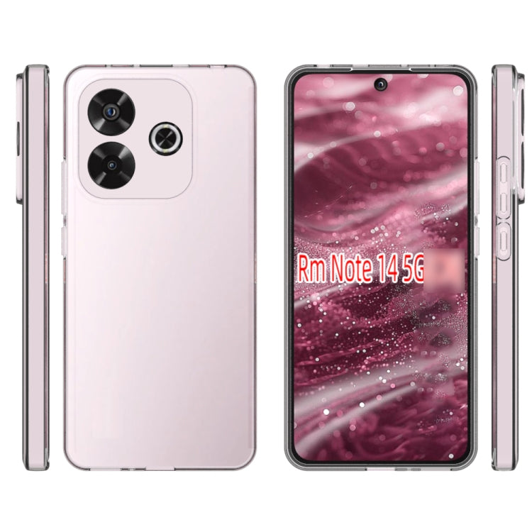 For Redmi Note 14 5G Waterproof Texture TPU Phone Case - Transparent