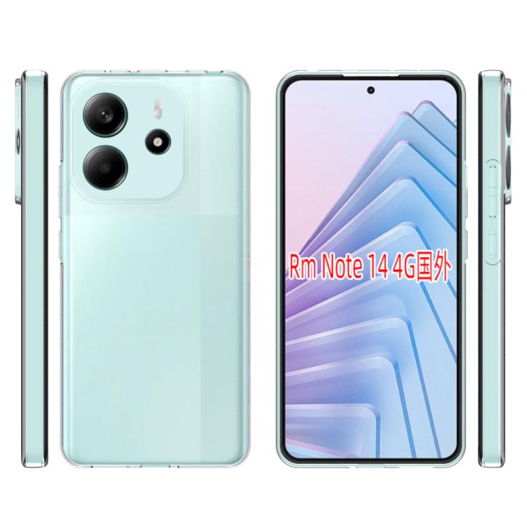 For Redmi Note 14 4G 163.25mm Waterproof Texture TPU Phone Case - Transparent