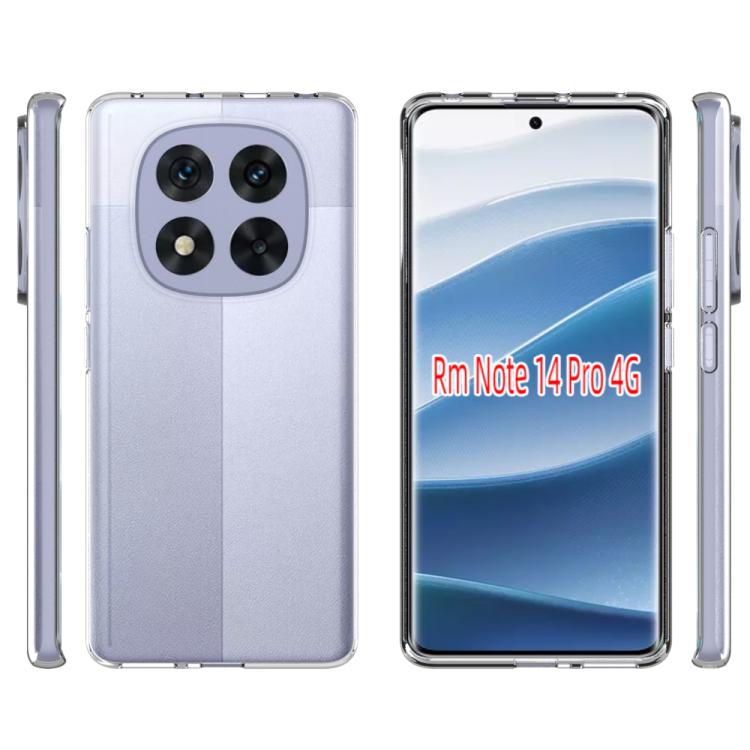 For Redmi Note 14 Pro 4G Waterproof Texture TPU Phone Case - Transparent