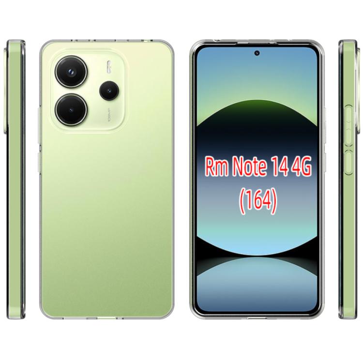 For Redmi Note 14 4G 164.84mm Waterproof Texture TPU Phone Case - Transparent