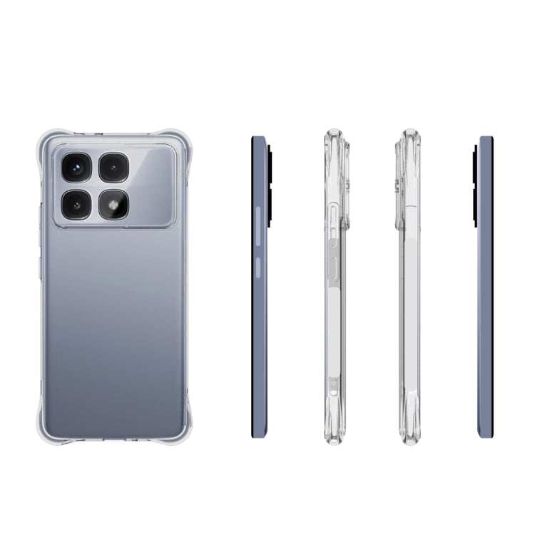 For Redmi K70 Ultra Shockproof Non-slip Thickening TPU Phone Case - Transparent