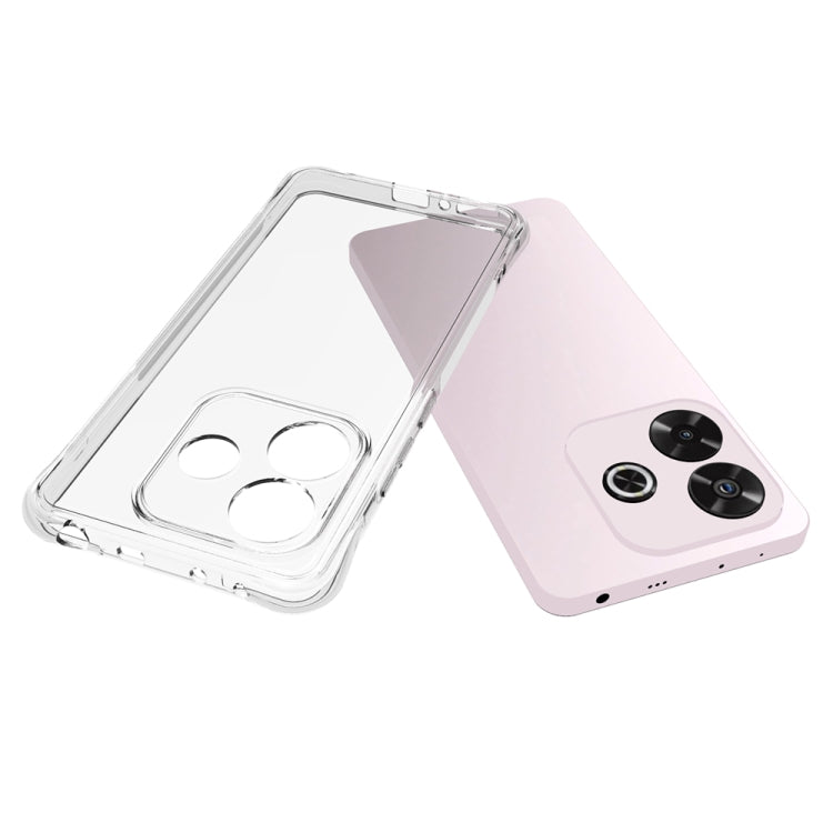 For Redmi Note 14 5G Shockproof Non-slip Thickening TPU Phone Case - Transparent