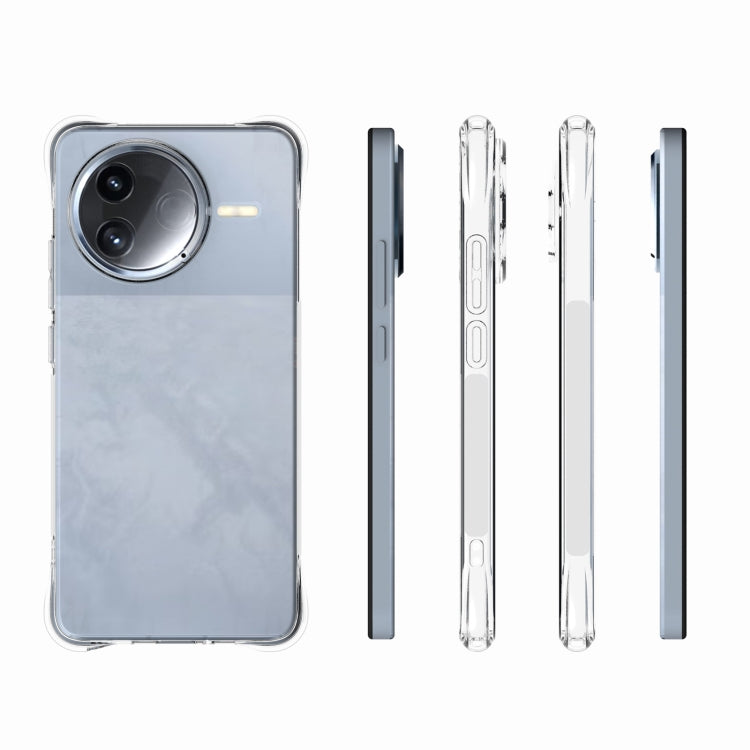 For Redmi K80 Shockproof Non-slip Thickening TPU Phone Case - Transparent