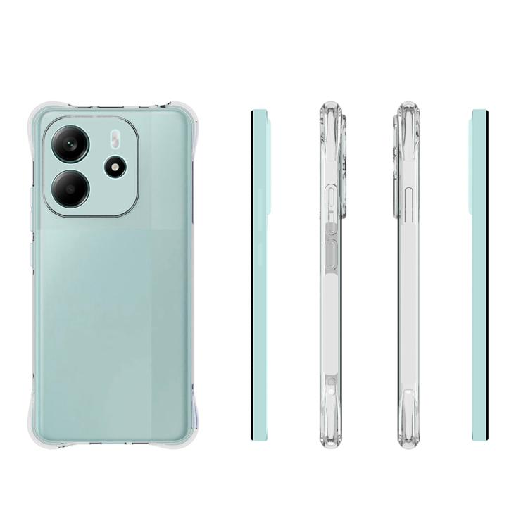 For Redmi Note 14 4G 163.25mm Shockproof Non-slip Thickening TPU Phone Case - Transparent