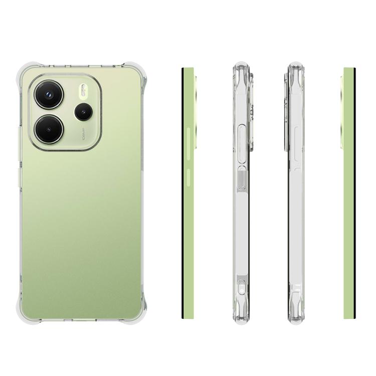 For Redmi Note 14 4G 164.84mm Shockproof Non-slip Thickening TPU Phone Case - Transparent