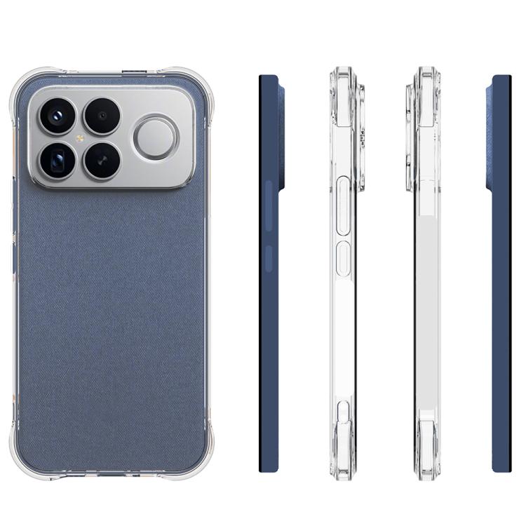 For Redmi K90 Pro Max Shockproof Non-slip Thickening TPU Phone Case - Transparent