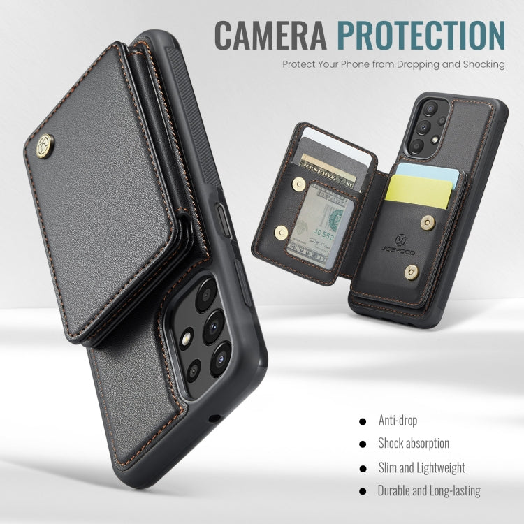 For Samsung Galaxy A13 4G JEEHOOD J05 Business Magnetic Style RFID Leather Phone Case