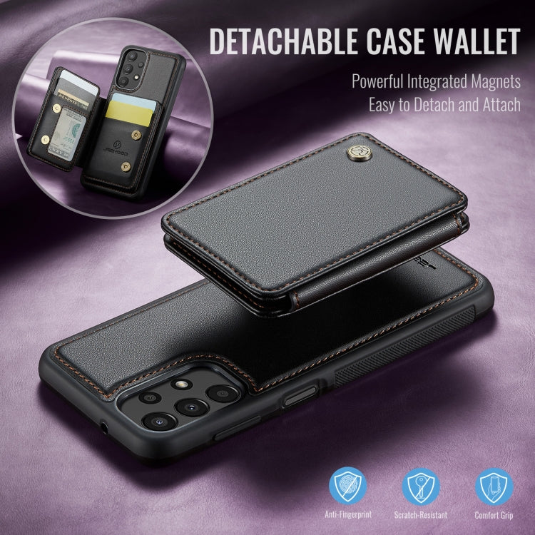 For Samsung Galaxy A13 4G JEEHOOD J05 Business Magnetic Style RFID Leather Phone Case