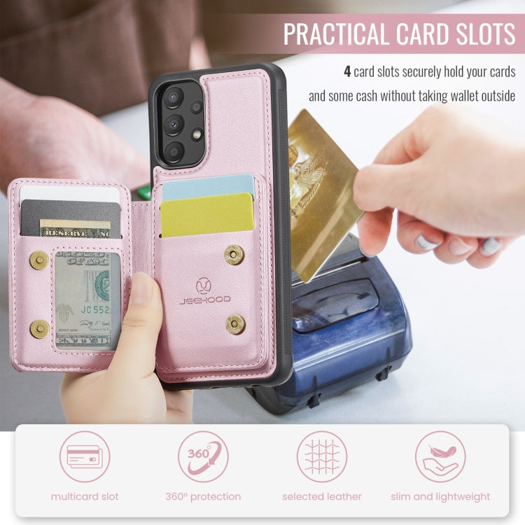 For Samsung Galaxy A13 4G JEEHOOD J05 Business Magnetic Style RFID Leather Phone Case
