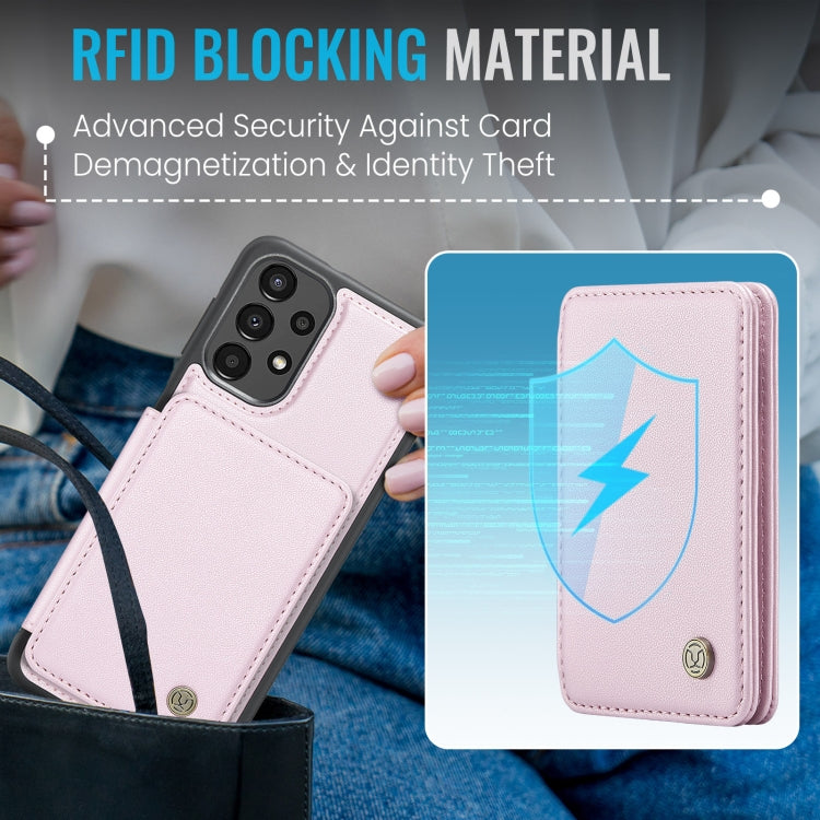 For Samsung Galaxy A13 4G JEEHOOD J05 Business Magnetic Style RFID Leather Phone Case