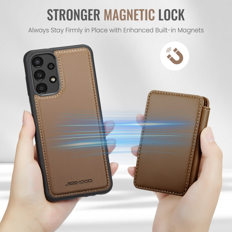For Samsung Galaxy A13 4G JEEHOOD J05 Business Magnetic Style RFID Leather Phone Case
