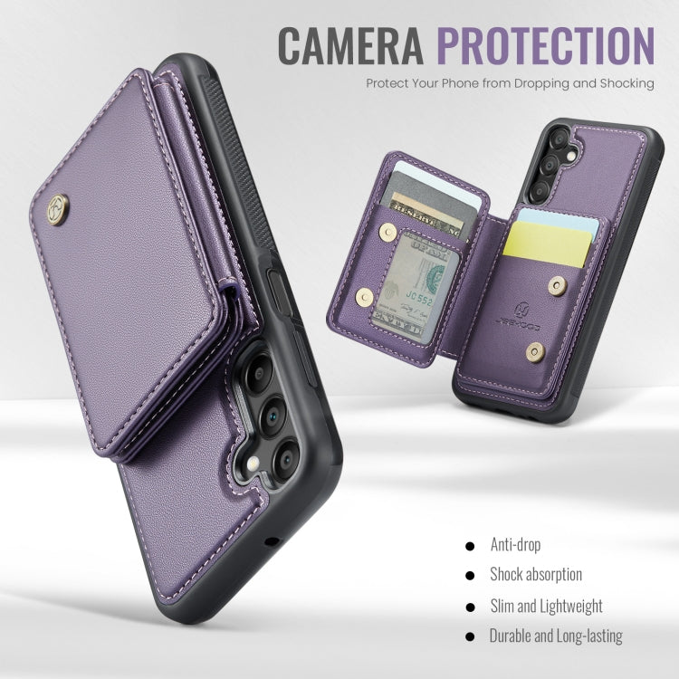 For Samsung Galaxy A15 JEEHOOD J05 Business Magnetic Style RFID Leather Phone Case