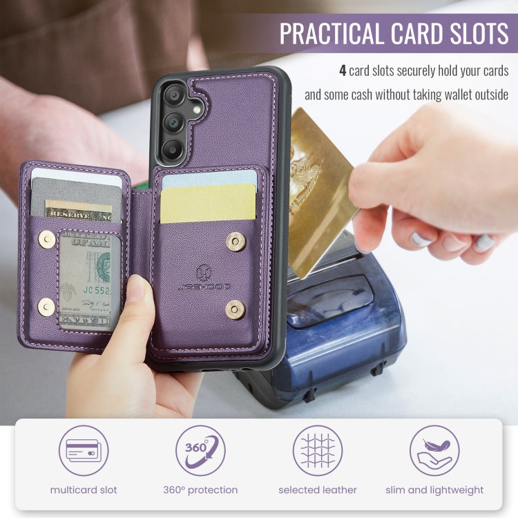 For Samsung Galaxy A15 JEEHOOD J05 Business Magnetic Style RFID Leather Phone Case