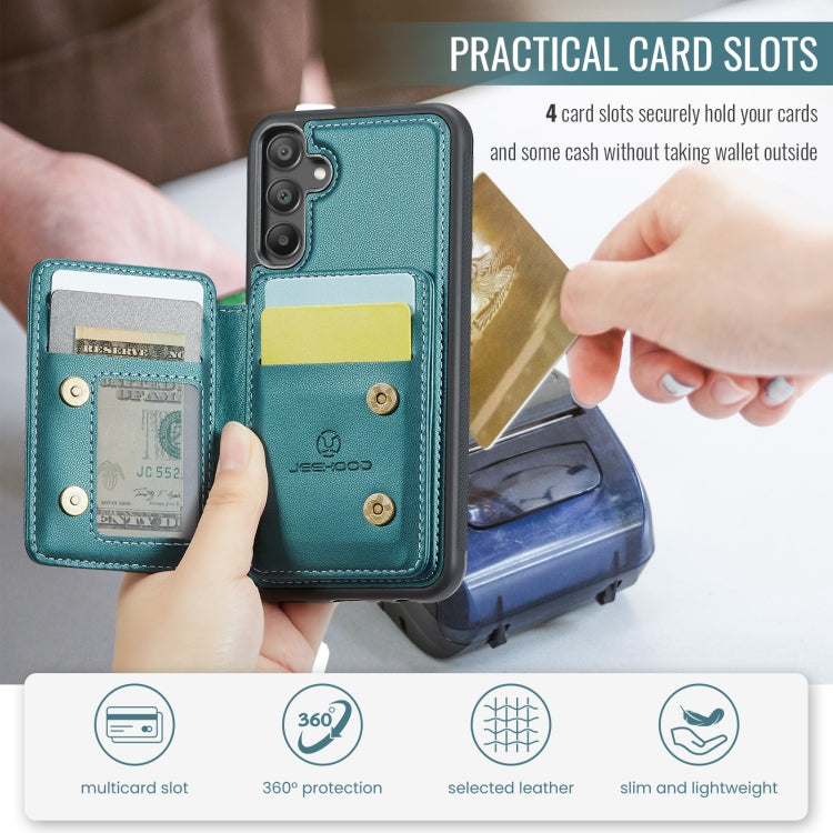 For Samsung Galaxy A15 JEEHOOD J05 Business Magnetic Style RFID Leather Phone Case