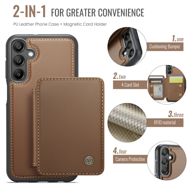 For Samsung Galaxy A15 JEEHOOD J05 Business Magnetic Style RFID Leather Phone Case