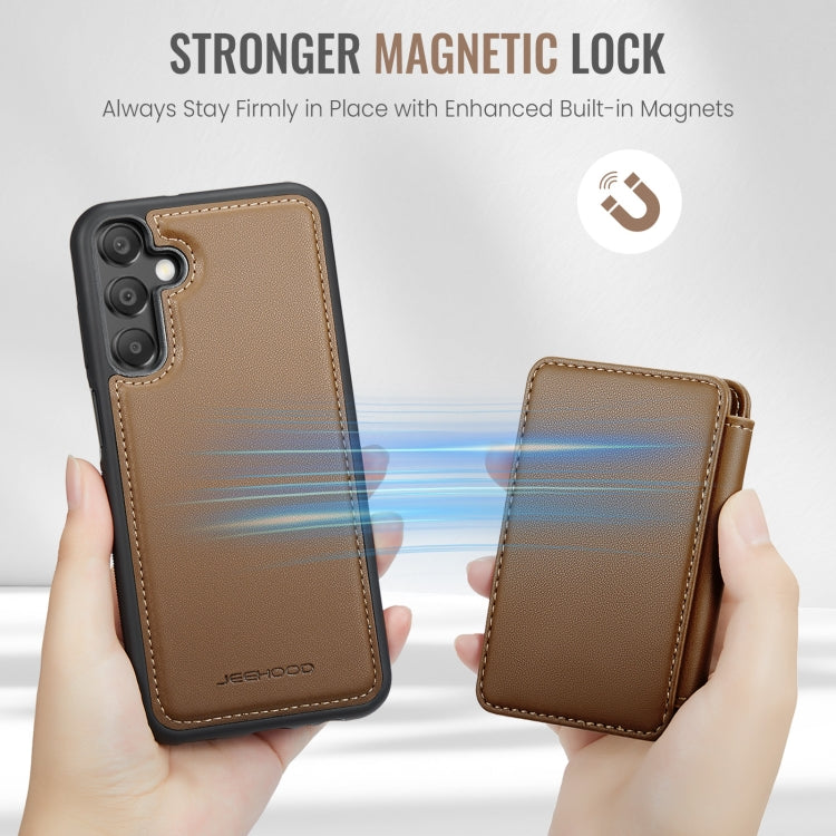 For Samsung Galaxy A15 JEEHOOD J05 Business Magnetic Style RFID Leather Phone Case
