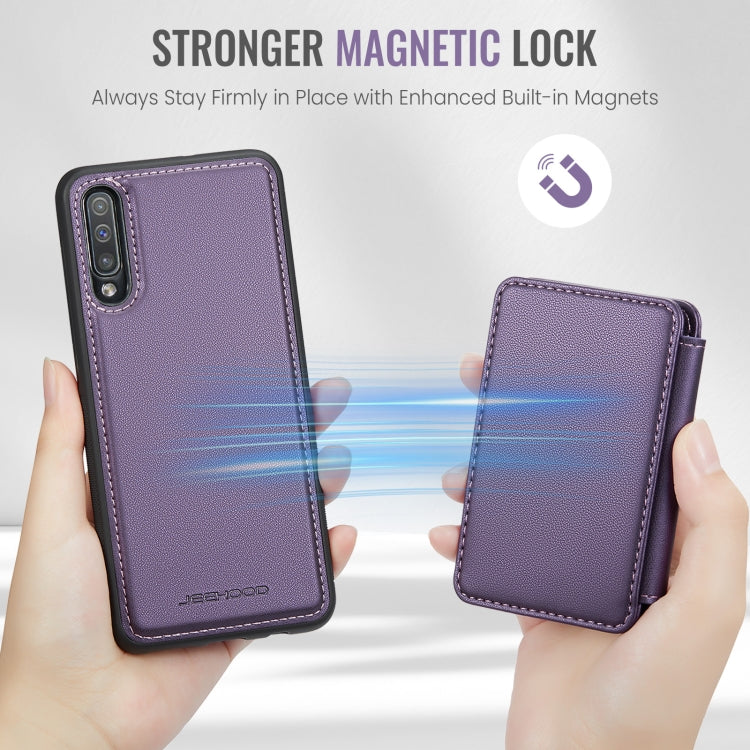For Samsung Galaxy A50 JEEHOOD J05 Business Magnetic Style RFID Leather Phone Case