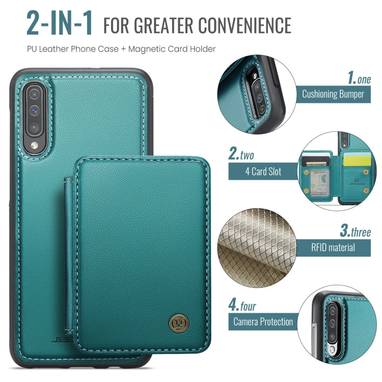 For Samsung Galaxy A50 JEEHOOD J05 Business Magnetic Style RFID Leather Phone Case
