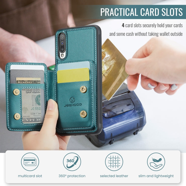 For Samsung Galaxy A50 JEEHOOD J05 Business Magnetic Style RFID Leather Phone Case