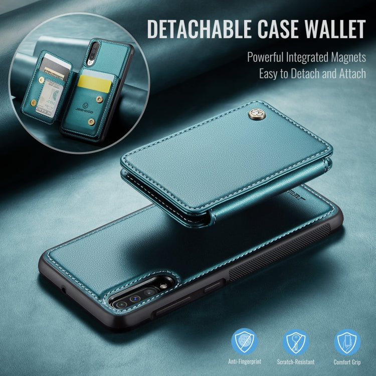 For Samsung Galaxy A50 JEEHOOD J05 Business Magnetic Style RFID Leather Phone Case