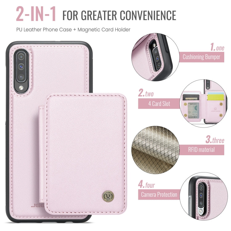 For Samsung Galaxy A50 JEEHOOD J05 Business Magnetic Style RFID Leather Phone Case