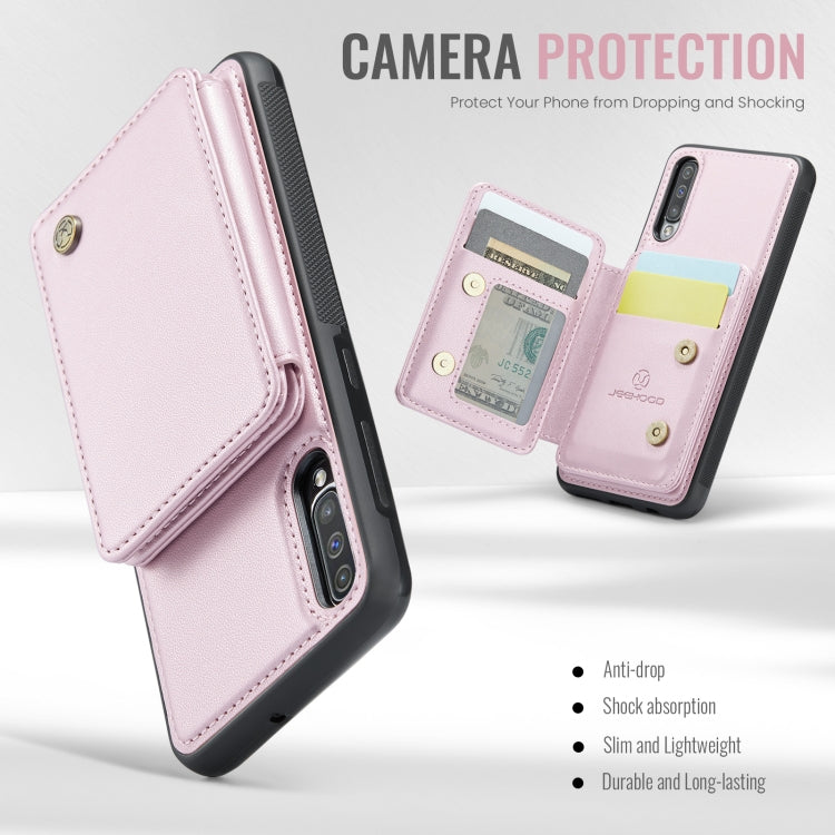 For Samsung Galaxy A50 JEEHOOD J05 Business Magnetic Style RFID Leather Phone Case