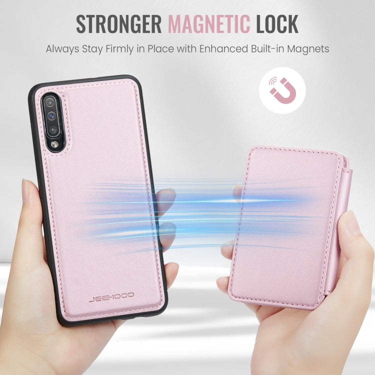 For Samsung Galaxy A50 JEEHOOD J05 Business Magnetic Style RFID Leather Phone Case