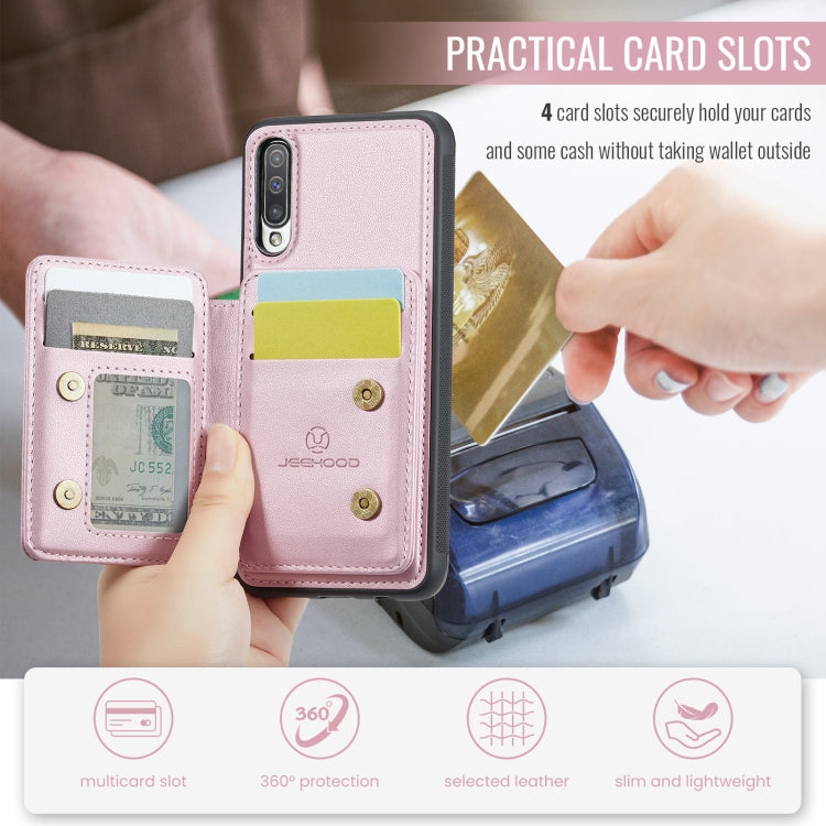 For Samsung Galaxy A50 JEEHOOD J05 Business Magnetic Style RFID Leather Phone Case