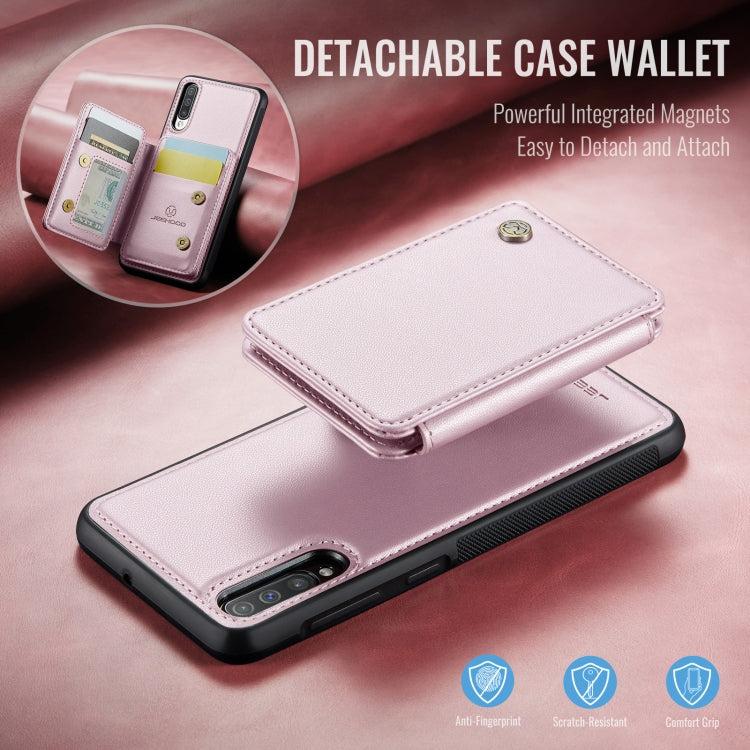 For Samsung Galaxy A50 JEEHOOD J05 Business Magnetic Style RFID Leather Phone Case