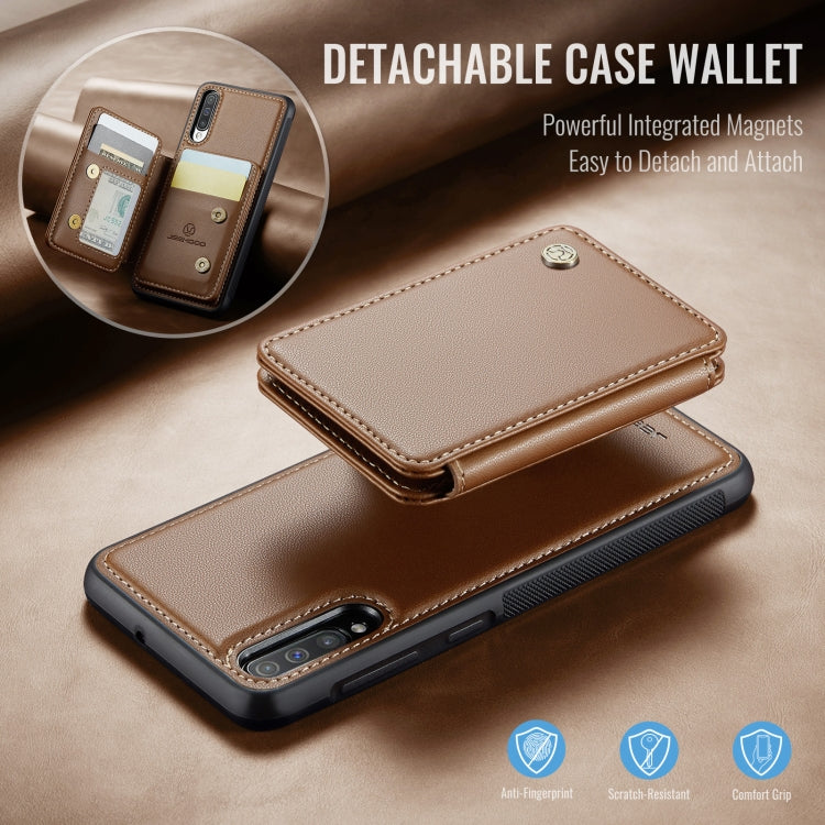 For Samsung Galaxy A50 JEEHOOD J05 Business Magnetic Style RFID Leather Phone Case
