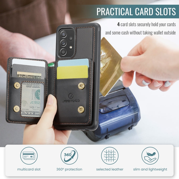 For Samsung Galaxy A52 5G / A52 4G JEEHOOD J05 Business Magnetic Style RFID Leather Phone Case