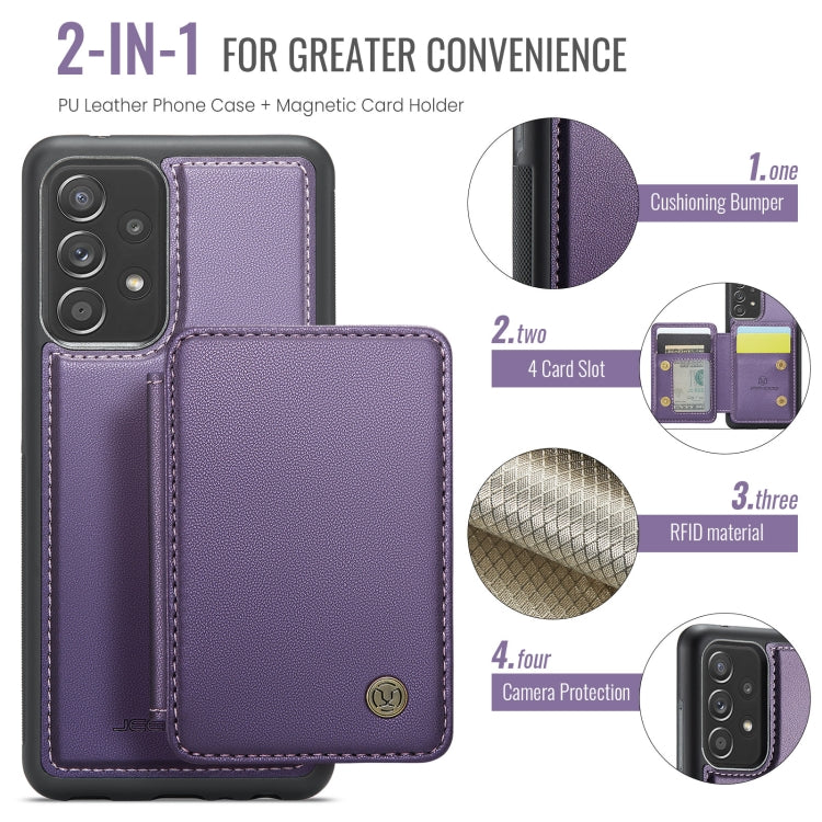 For Samsung Galaxy A52s 5G JEEHOOD J05 Business Magnetic Style RFID Leather Phone Case