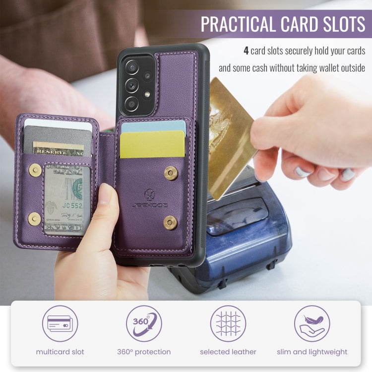 For Samsung Galaxy A52s 5G JEEHOOD J05 Business Magnetic Style RFID Leather Phone Case