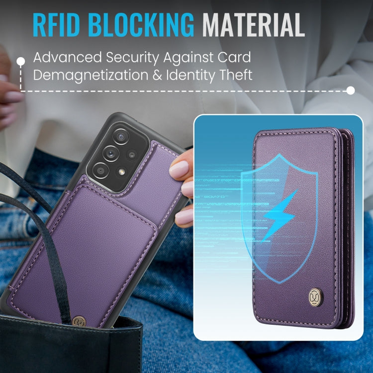 For Samsung Galaxy A52s 5G JEEHOOD J05 Business Magnetic Style RFID Leather Phone Case