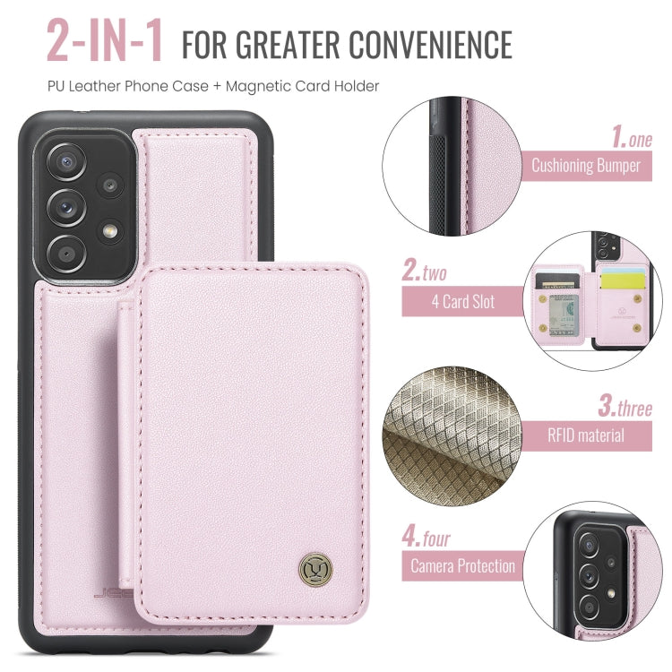 For Samsung Galaxy A52s 5G JEEHOOD J05 Business Magnetic Style RFID Leather Phone Case