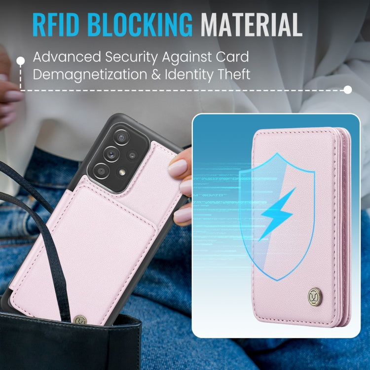 For Samsung Galaxy A52s 5G JEEHOOD J05 Business Magnetic Style RFID Leather Phone Case