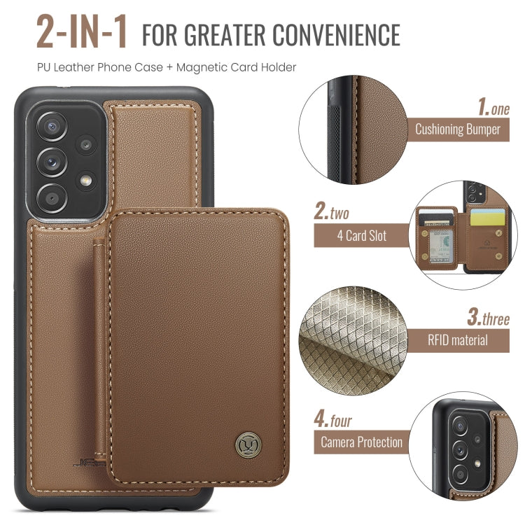 For Samsung Galaxy A52s 5G JEEHOOD J05 Business Magnetic Style RFID Leather Phone Case