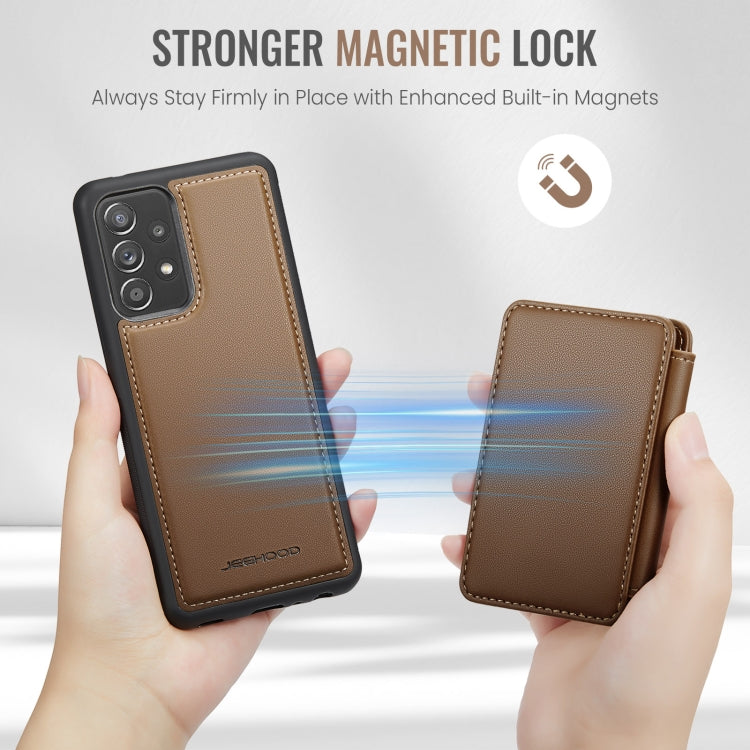 For Samsung Galaxy A52s 5G JEEHOOD J05 Business Magnetic Style RFID Leather Phone Case