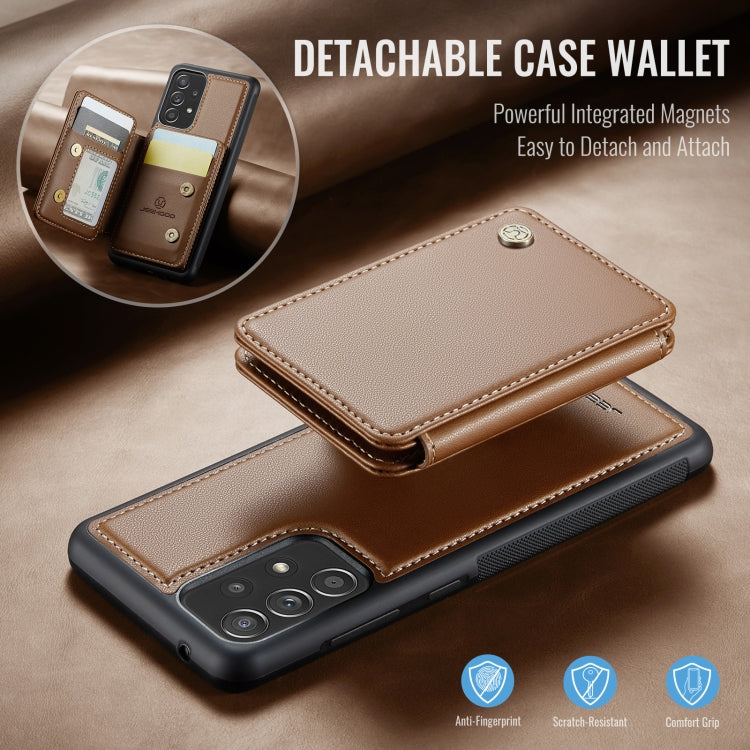 For Samsung Galaxy A52s 5G JEEHOOD J05 Business Magnetic Style RFID Leather Phone Case