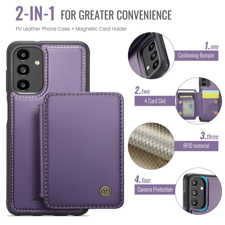 For Samsung Galaxy A13 5G JEEHOOD J05 Business Magnetic Style RFID Leather Phone Case