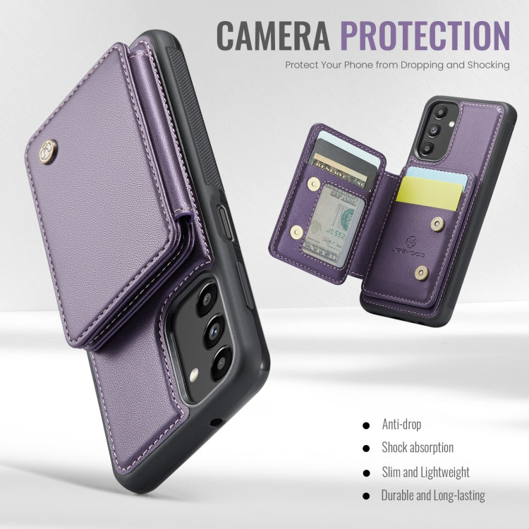 For Samsung Galaxy A13 5G JEEHOOD J05 Business Magnetic Style RFID Leather Phone Case