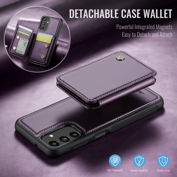For Samsung Galaxy A13 5G JEEHOOD J05 Business Magnetic Style RFID Leather Phone Case