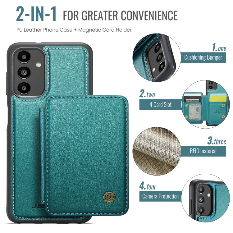 For Samsung Galaxy A13 5G JEEHOOD J05 Business Magnetic Style RFID Leather Phone Case