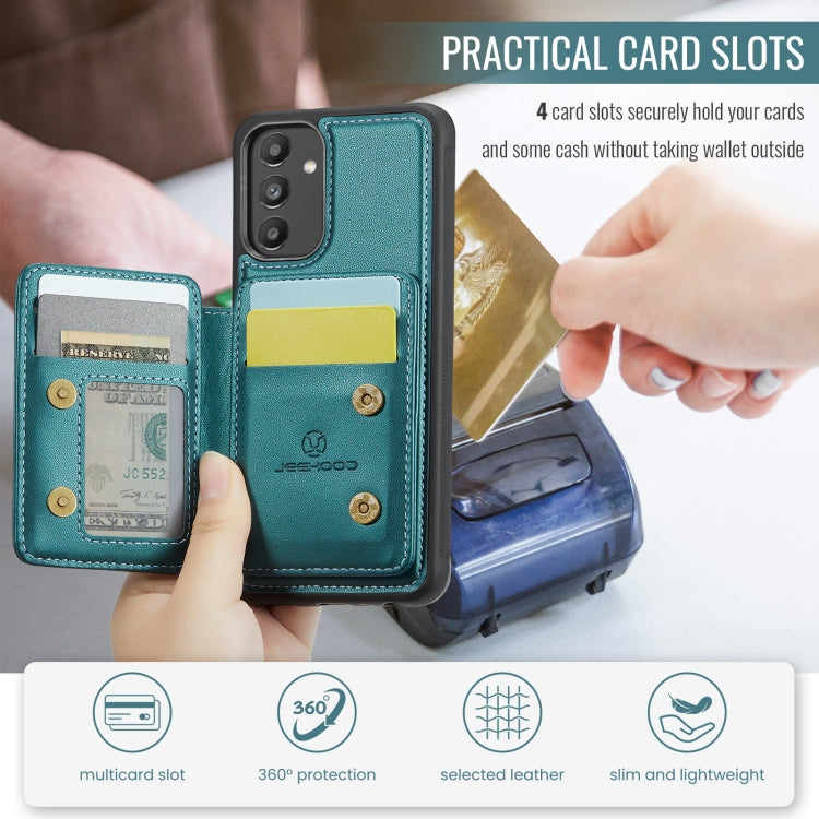 For Samsung Galaxy A13 5G JEEHOOD J05 Business Magnetic Style RFID Leather Phone Case